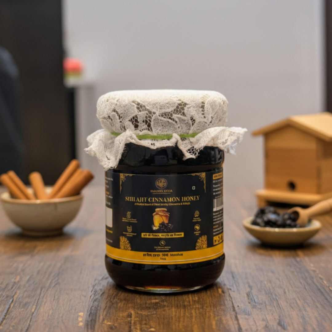 Shilajit Honey (Pure Honey with Shilajit and Cinnamon) | Haldiva India