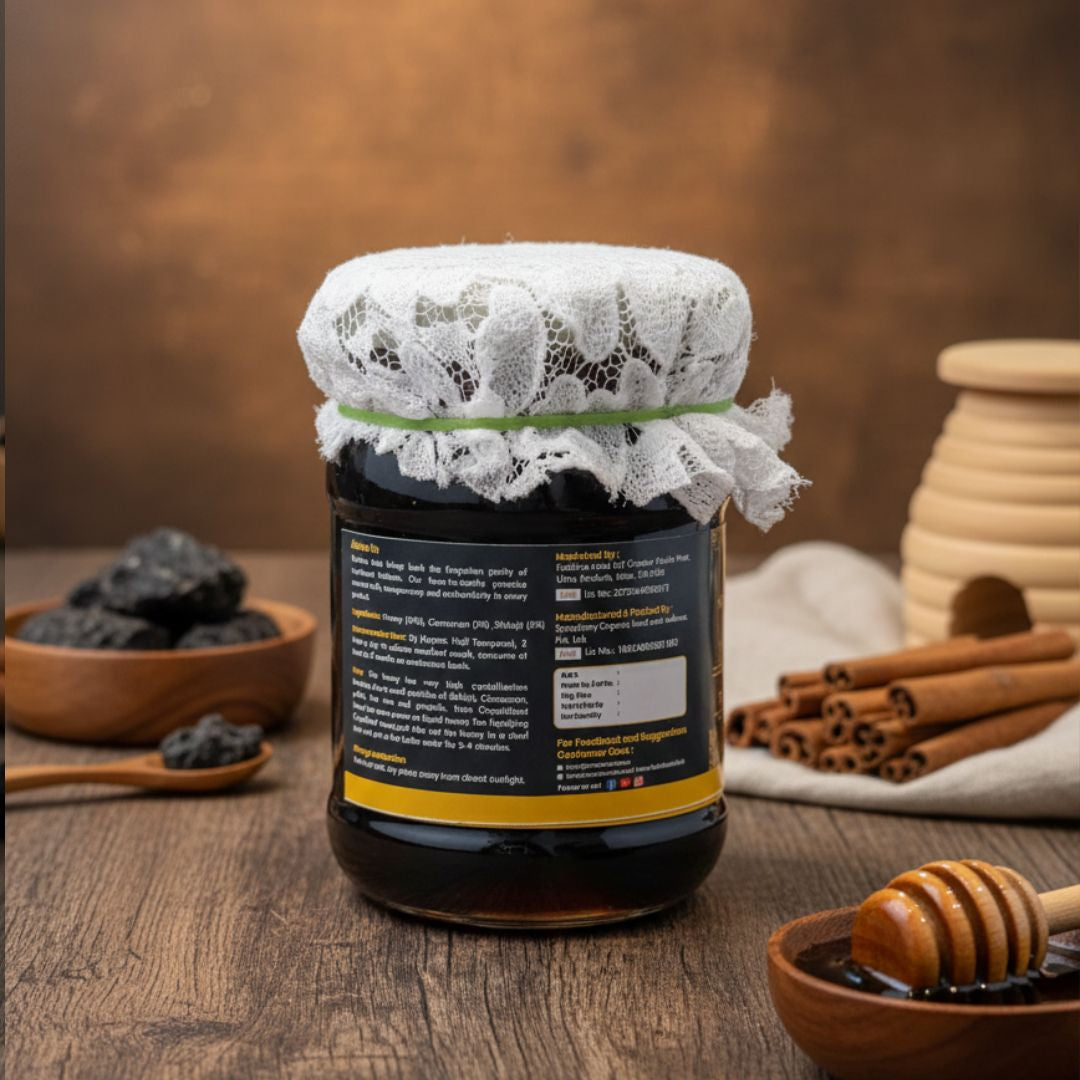 Shilajit Honey (Pure Honey with Shilajit and Cinnamon) | Haldiva India